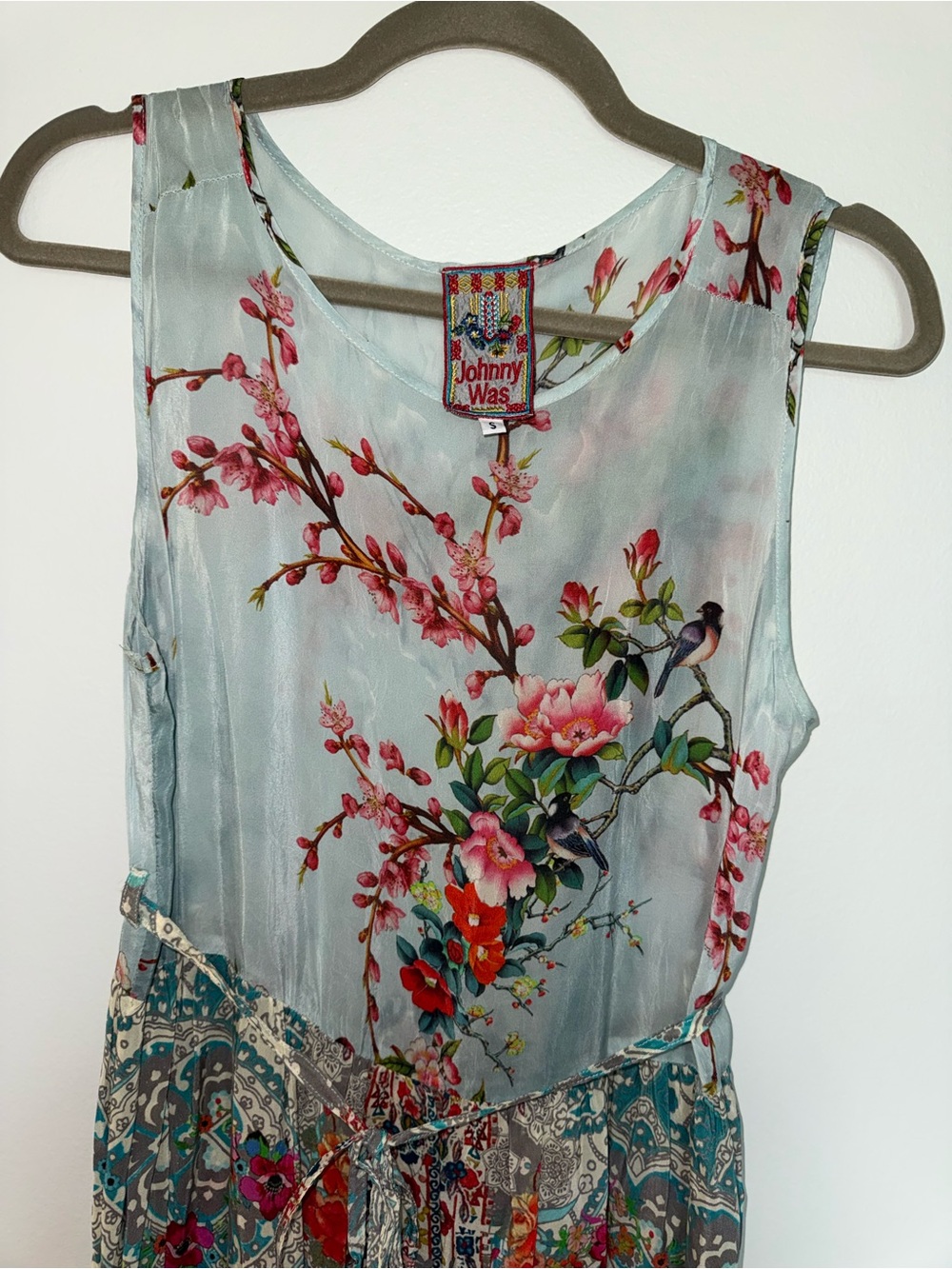 JOHNNY WAS Sleeveless Floral Maxi Dress IN Light Blue - Picture 2 of 6